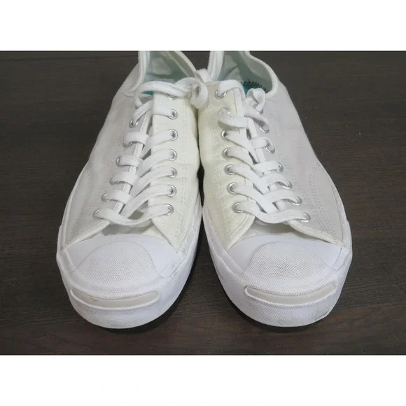 Converse Jack Purcell Shoes Mens Size 10 White Canvas Low Top Sneakers 167921C - Picture 3 of 11